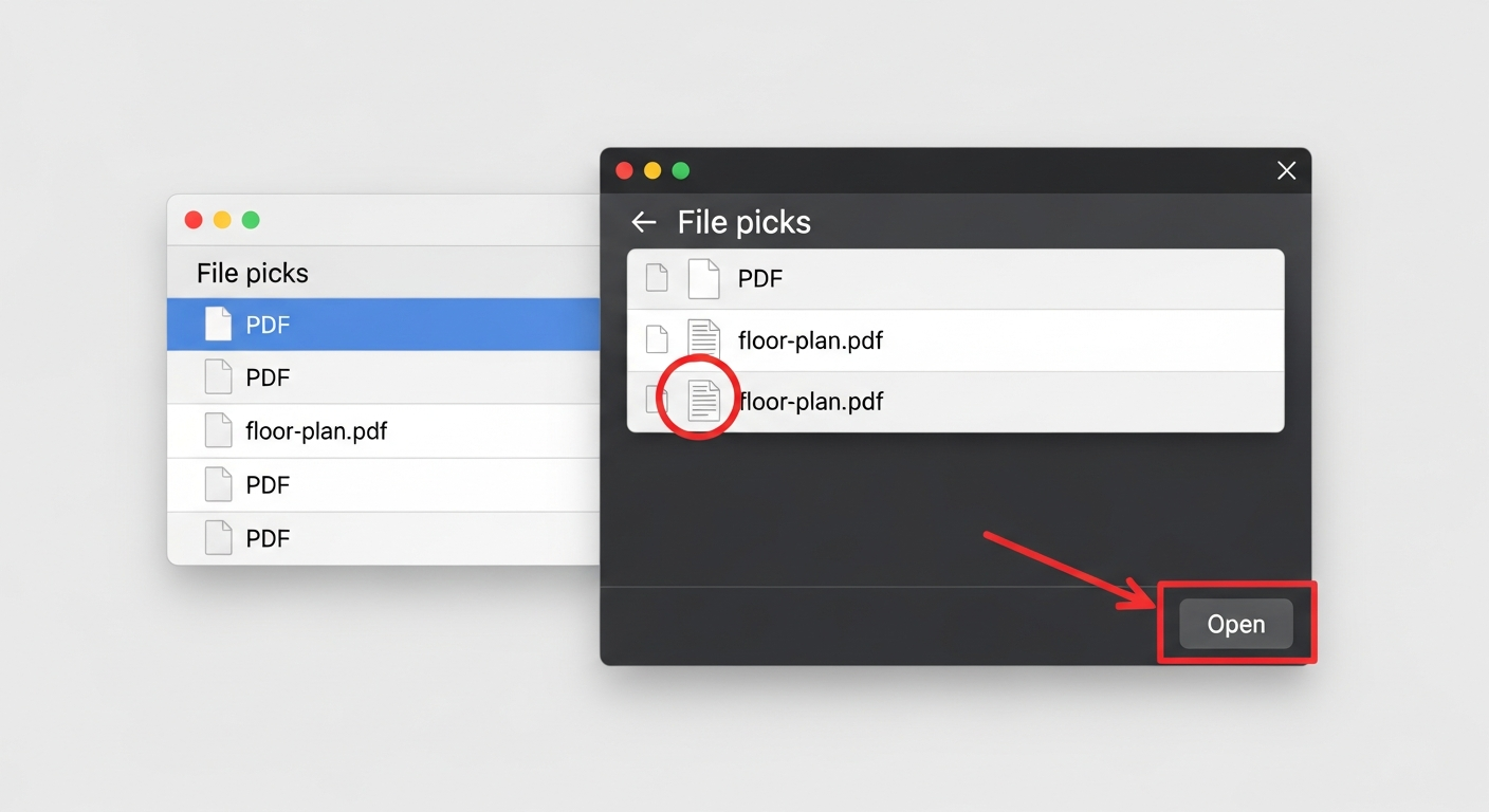 Step 2: In the file picker dialog, navigate to your PDF file, select